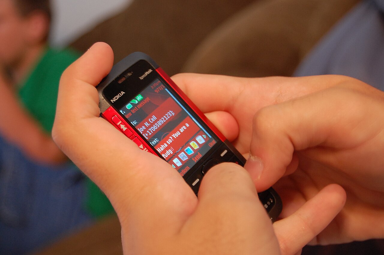 Mensaje de texto en un teléfono Nokia